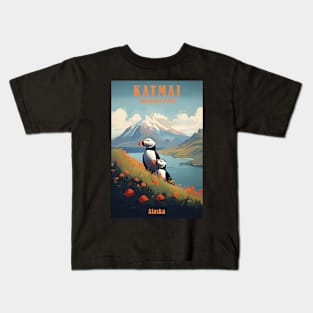 Katmai National Park Travel Poster Kids T-Shirt